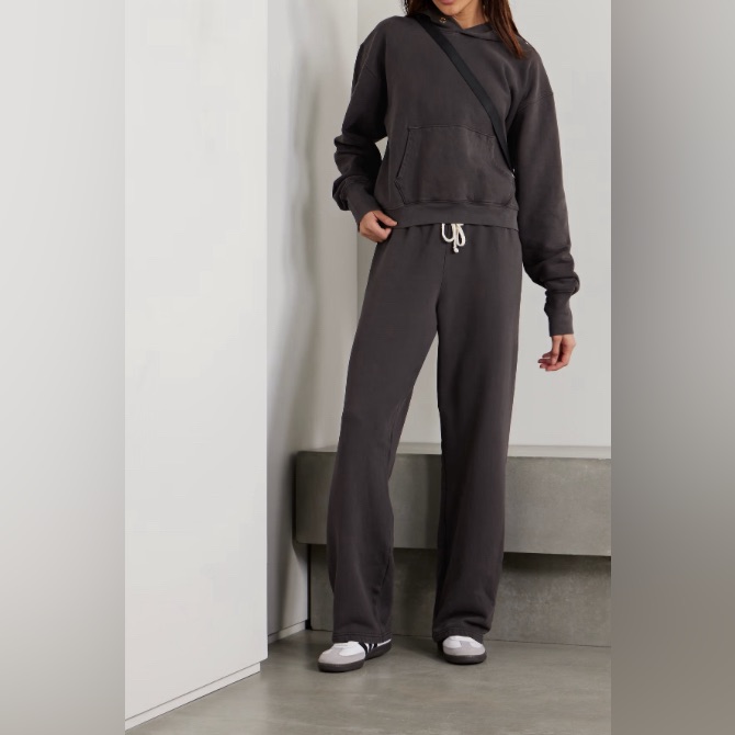 Les Tien Faded Black Cotton Sweatpants Size Small Nwot